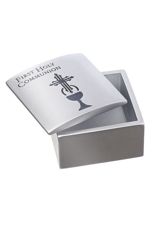 Brushed Grey Communion Keepsake Box - LI63699-Inspirational Gifts-Roman, Inc-Michigan Church Supply