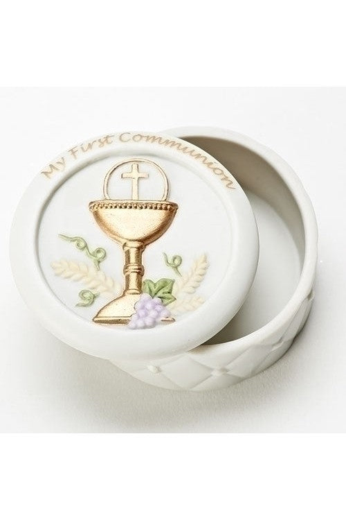Communion Quilted Style Keepsake Box - LI46145-Inspirational Gifts-Roman, Inc-Michigan Church Supply