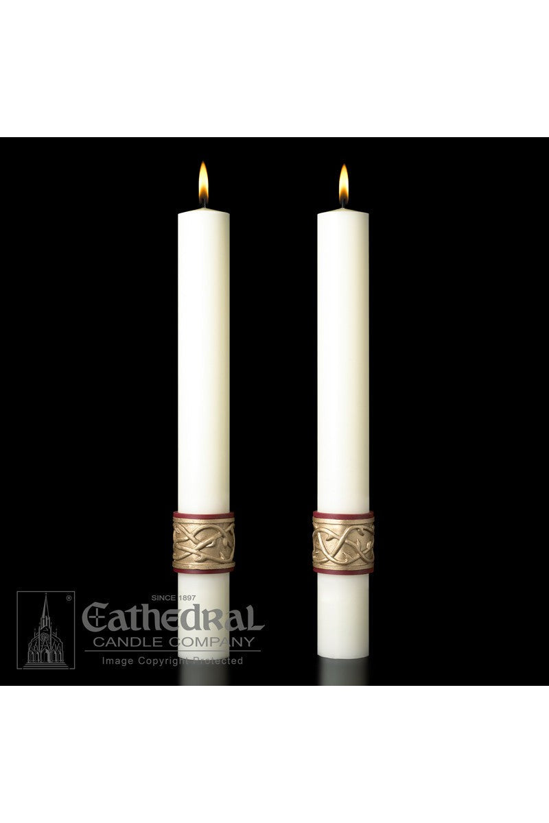 Complementing Side Altar Candles - Sacred Heart-Church Life-Cathedral Candle-1-1/2" x 12" - GG80986325-Michigan Church Supply