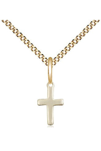 Cross Medal 18" chain - FN1006-Jewelry-Bliss Mfg-Gold Filled-Michigan Church Supply