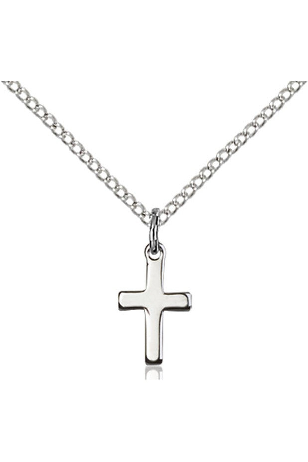Cross Medal 18" chain - FN1006-Jewelry-Bliss Mfg-Sterling Silver-Michigan Church Supply