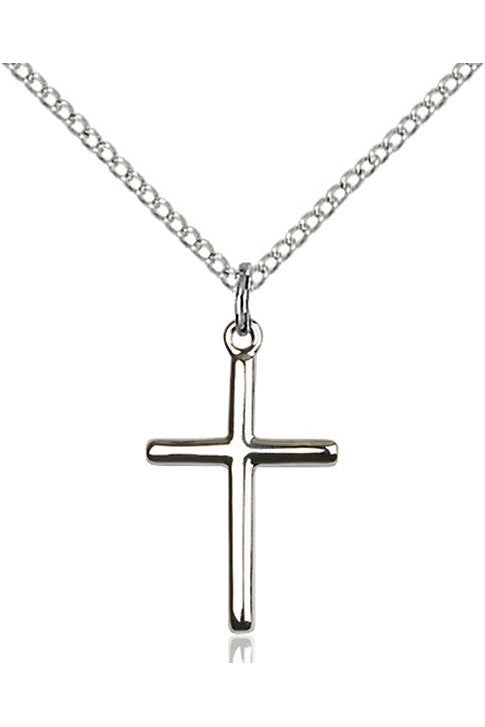 Cross Medal - FN0017Y-Jewelry-Bliss Mfg-Sterling Silver-Michigan Church Supply