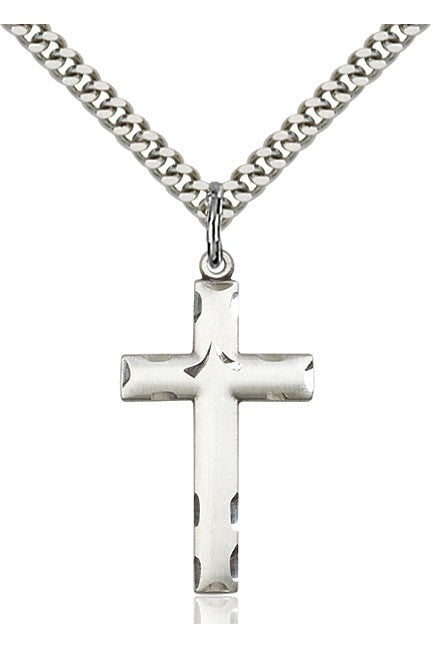 Cross Medal - FN0624YSS18S-Jewelry-Bliss Mfg-Sterling Silver-Michigan Church Supply