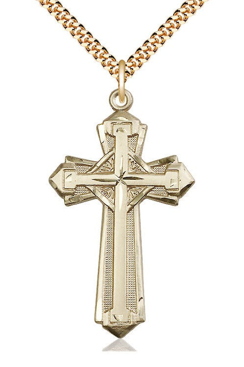 Cross Medal - FN0650Y-Jewelry-Bliss Mfg-Gold Filled-Michigan Church Supply