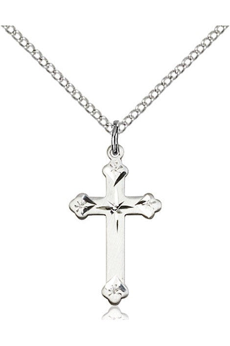 Cross Medal - FN0667-Jewelry-Bliss Mfg-Sterling Silver-Michigan Church Supply