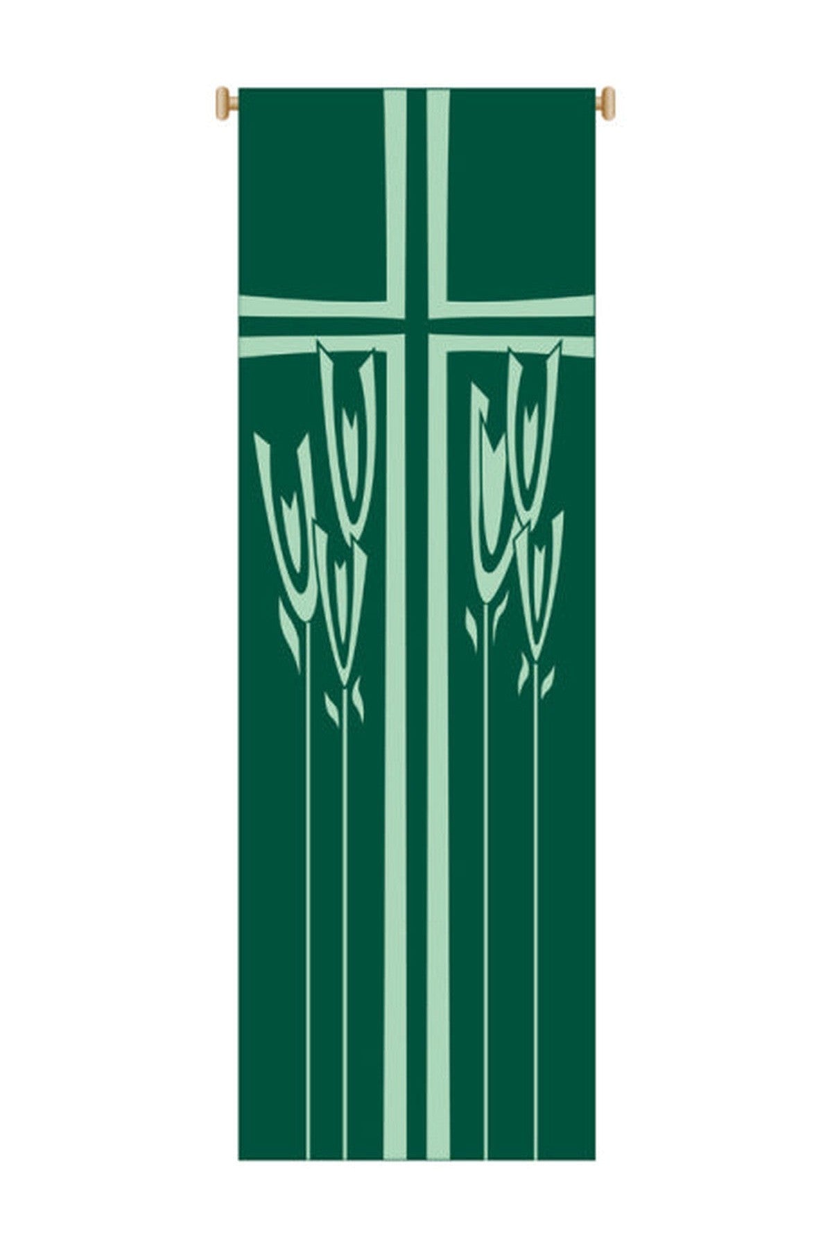 Cross and Wheat Banner - WN7153-Church Life-Art Studio Slabbinck-Michigan Church Supply