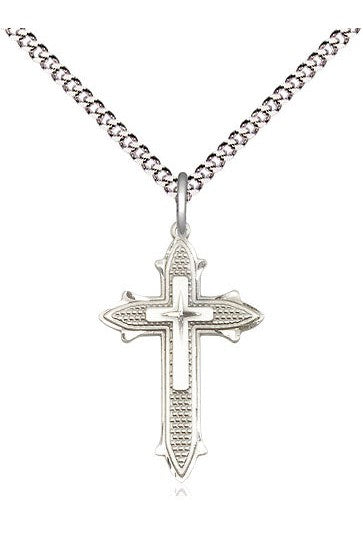 Cross on Cross Medal - FN6058-Jewelry-Bliss Mfg-Sterling Silver-Michigan Church Supply