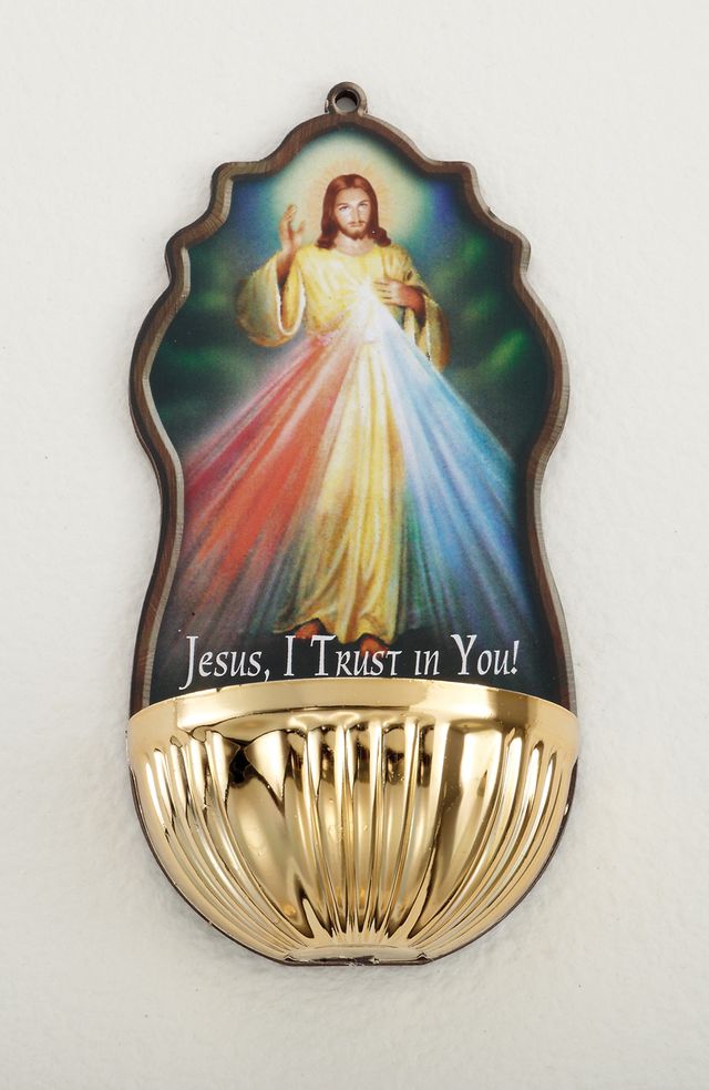 Divine Mercy Holy Water Font - LA45700DM