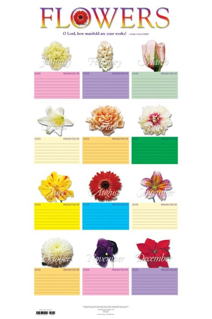 Flower Chart in Tube - UC043460-Church Life-Abingdon Press-Michigan Church Supply