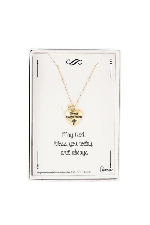 Gold First Communion Necklace - LI12777-Inspirational Gifts-Roman, Inc-Michigan Church Supply