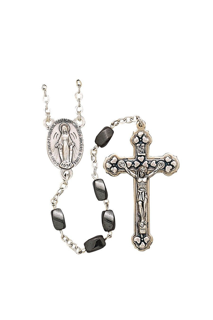 Hematite Rosary-WOSR3955JC-Inspirational Gifts-Singer-Michigan Church Supply