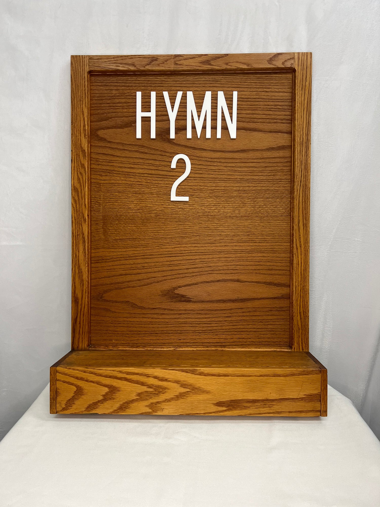 Oak Hymn Board - Magnetic Hymn Board with Storage