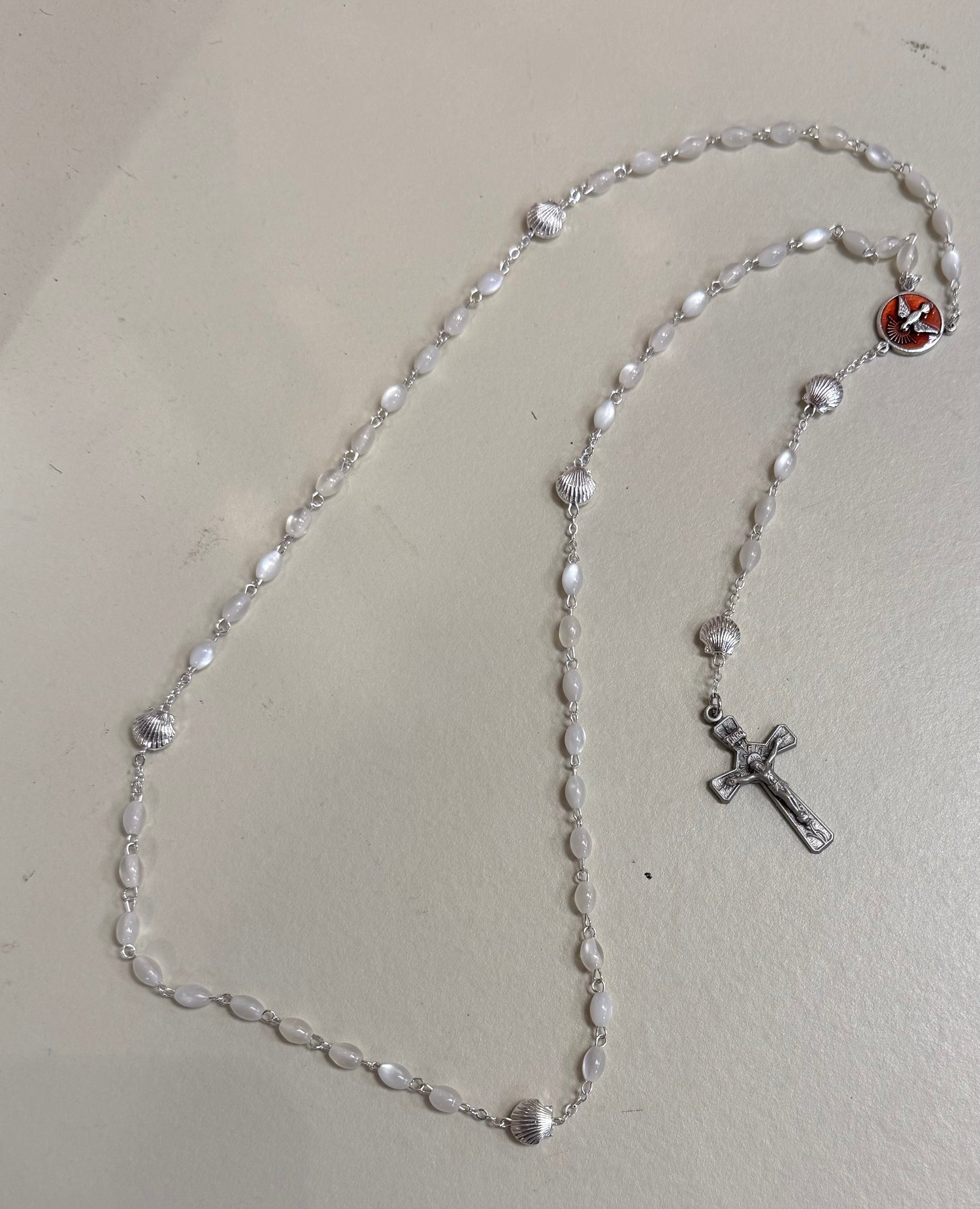 White Pearl Bead OCIA Specialty Rosary Boxed - TA132352WT