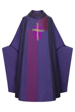 Intarsia - Piano chasuble - Purple - WN2-90102-Church Life-Art Studio Slabbinck-Michigan Church Supply