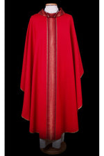 Jacquard Fabric Chasuble - MK65/002015-Church Life-MCS-MK-Red-Michigan Church Supply