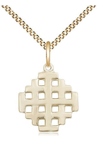 Jerusalem Cross Medal - FN4139-Jewelry-Bliss Mfg-Gold Filled-Michigan Church Supply