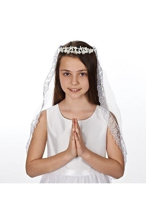 Kate Communion Veil with Pearl Tiara - LI65394-Inspirational Gifts-Roman, Inc-Michigan Church Supply