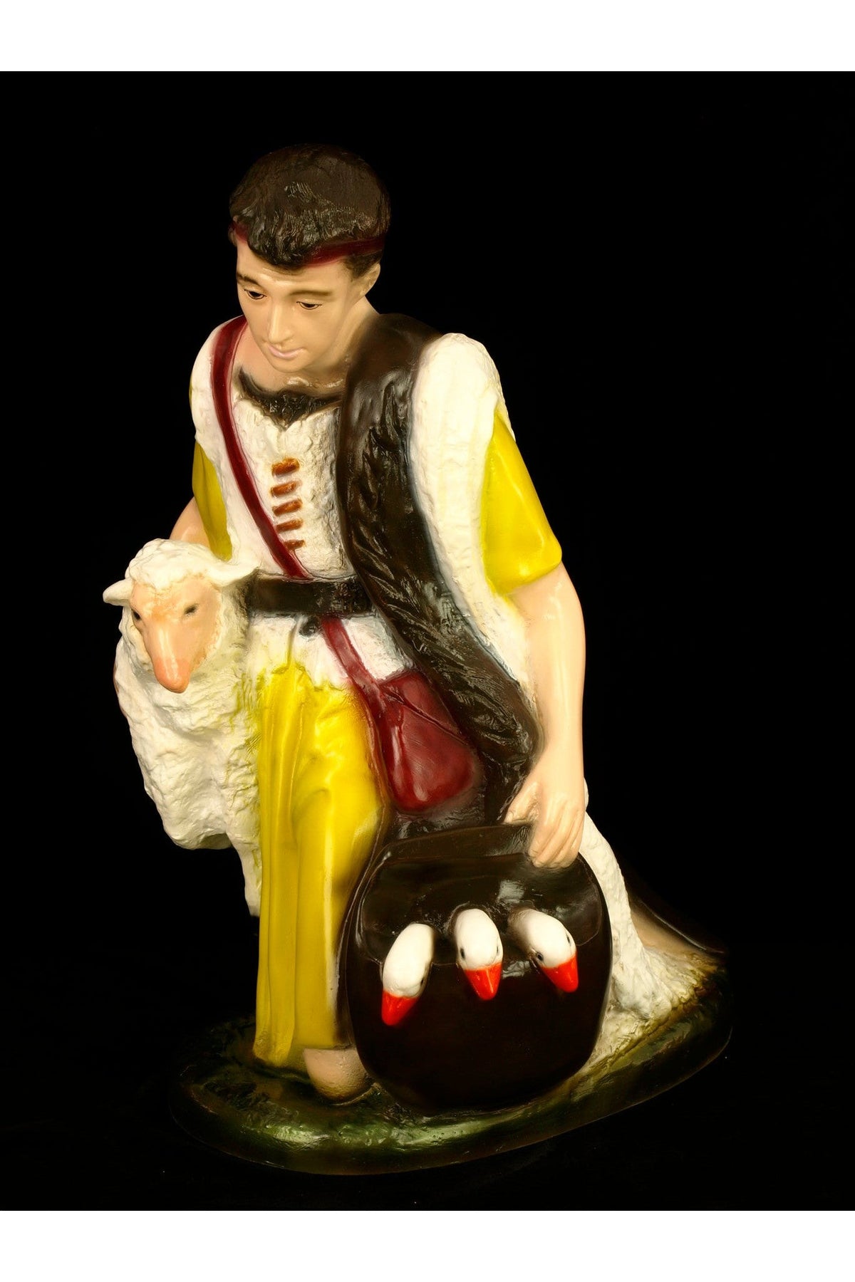 Kneeling Shepherd WJSA3654C-Inspirational Gifts-Space Age Plastics-Colored-Michigan Church Supply