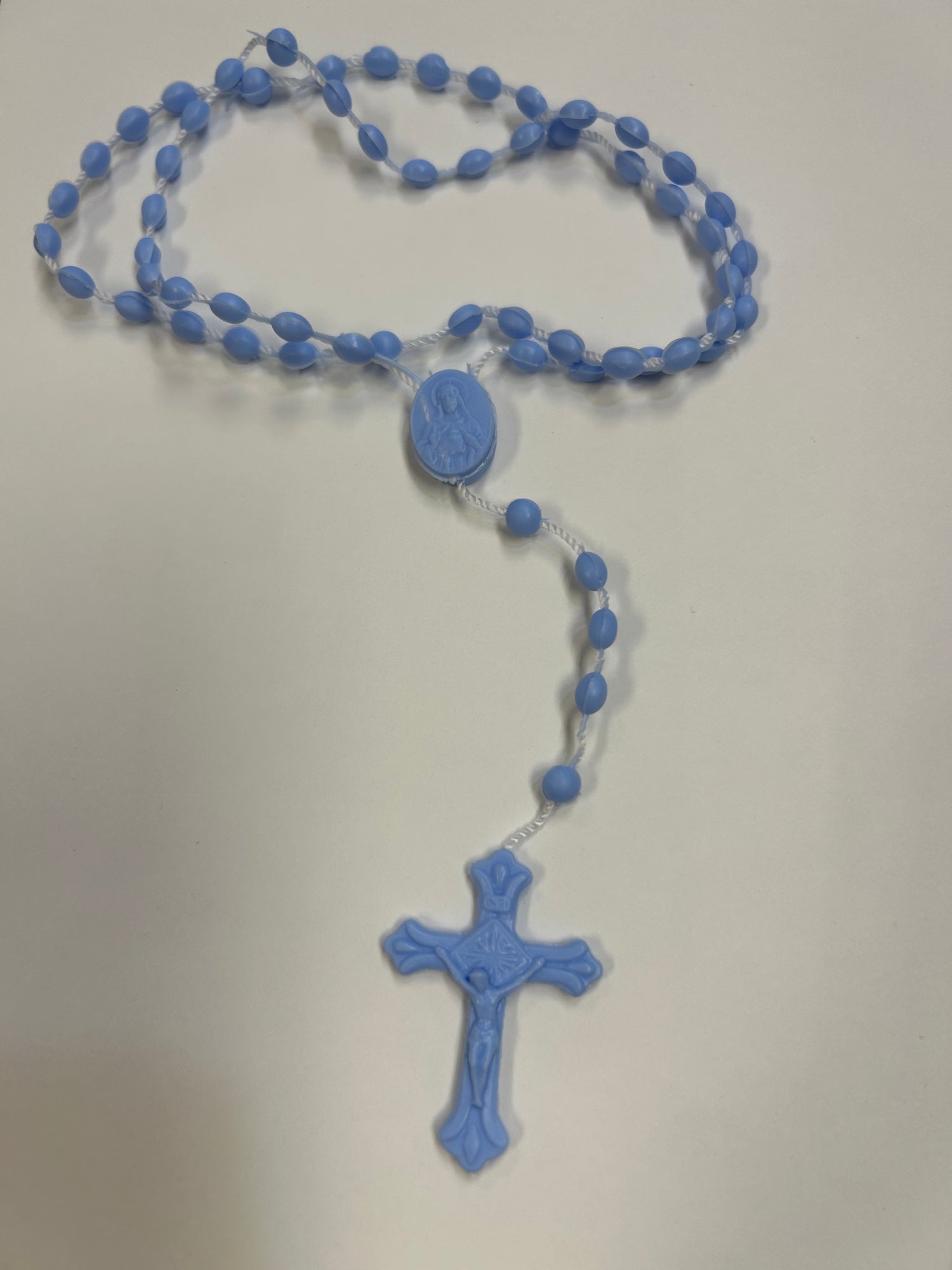Blue Economical Plastic Cord Rosary - LA2630604