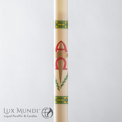 Refillable Paschal Candle-Alpha and Omega Design