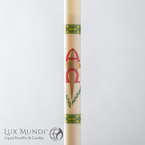 Refillable Paschal Candle-Alpha and Omega Design