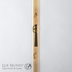 Refillable Paschal Candle Brass Celtic Cross Design