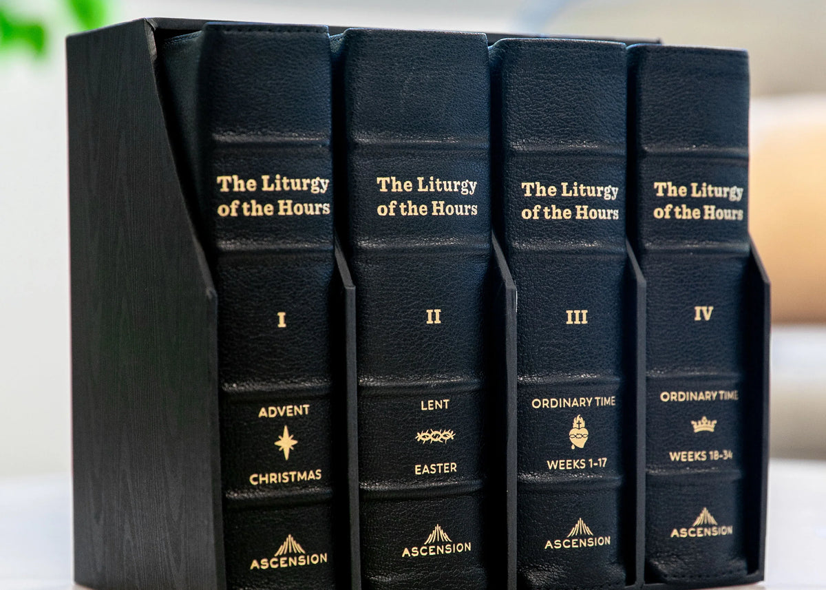 **PRE-Order** NEW 2ND Edition of the Liturgy of the Hours 4 Volume Set - Natural Grain Leather
