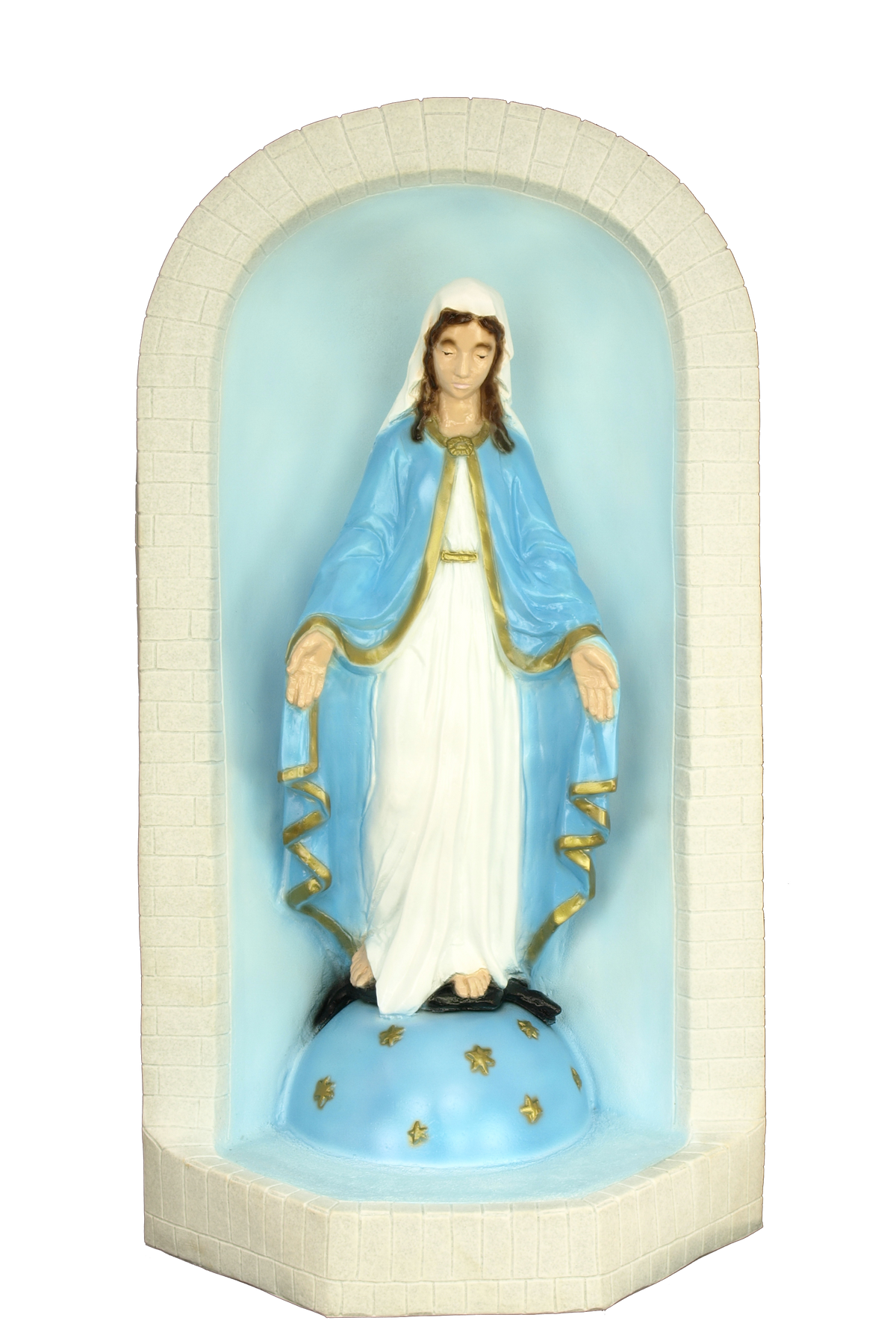 Lady of Grace with Grotto WJSA7005GC-Inspirational Gifts-Space Age Plastics-Colored-Michigan Church Supply