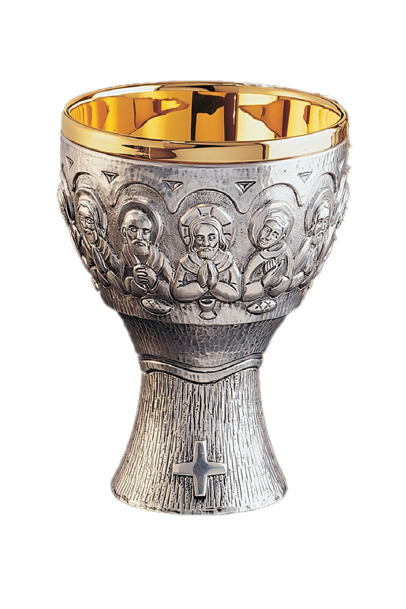 Last Supper Chalice and Paten-EW5005-Church Life-Molina/Artistic Silver-Brass Silver Plated Gold Lined-Michigan Church Supply