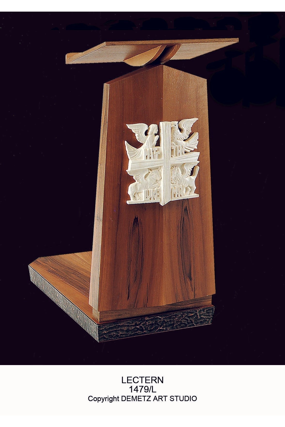 Lectern with Symbols of 4 Evangelists - HD1479L-Church Life-Demetz-Michigan Church Supply