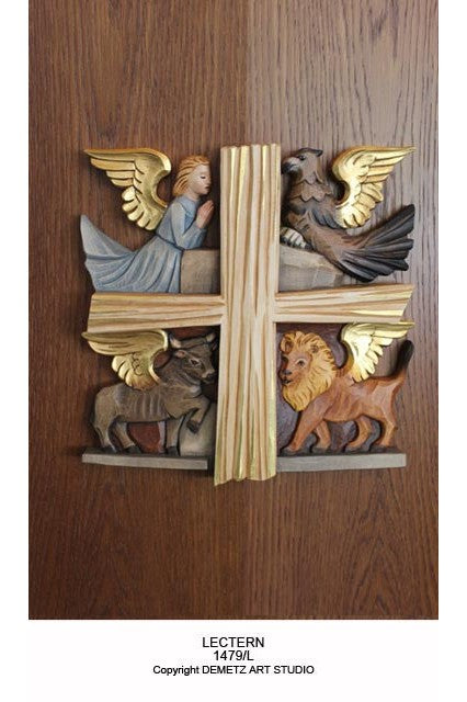 Lectern with Symbols of 4 Evangelists - HD1479L-Church Life-Demetz-Michigan Church Supply