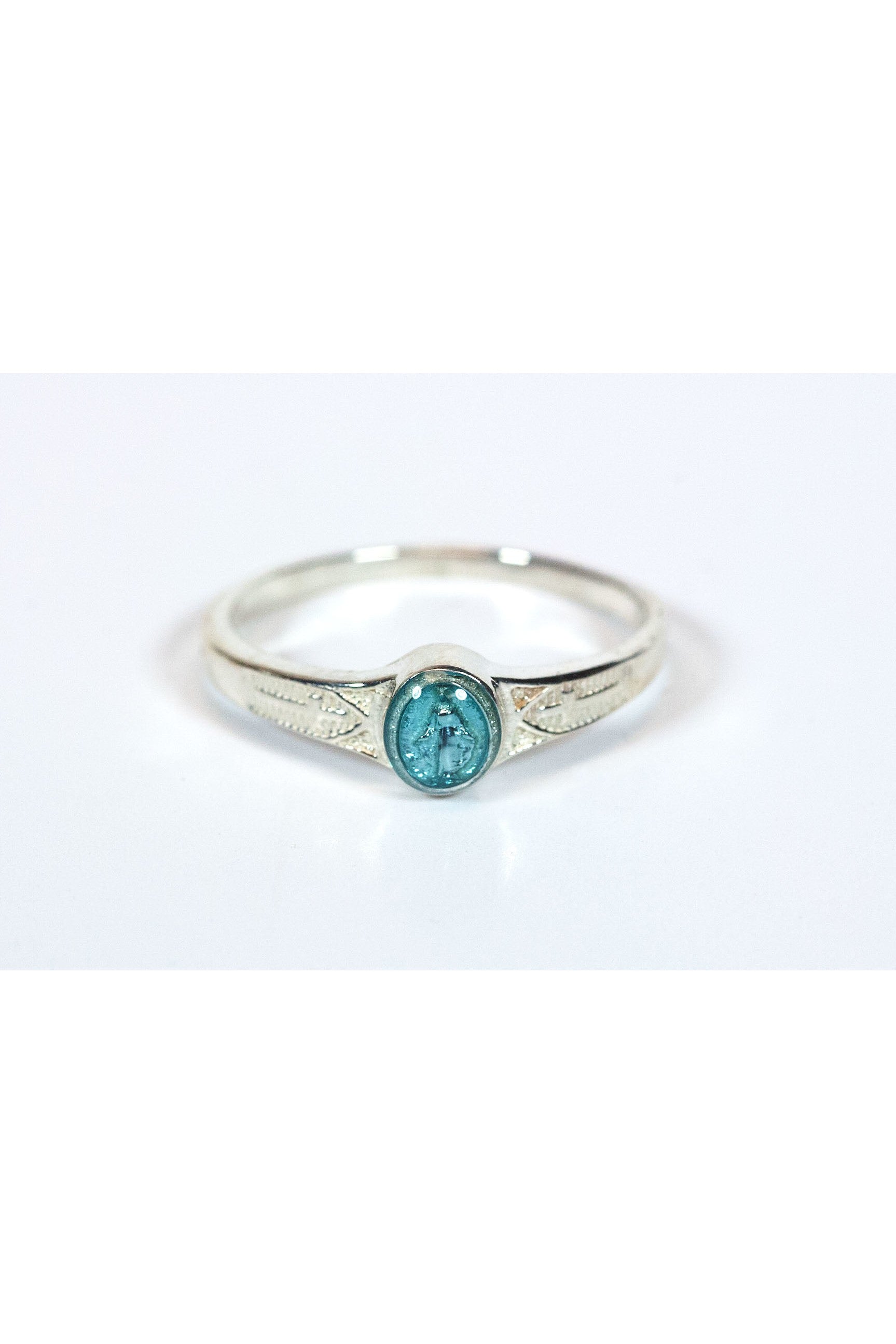 Miraculous Ring Sterling Silver with Blue Epoxy - FN0511BMSS-Jewelry-Bliss Mfg-Ring Size 2-Michigan Church Supply