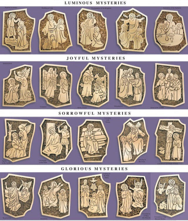 Mysteries of the Rosary - QF40MYS15-Church Life-Empire Bronze-Front Mounting-Michigan Church Supply