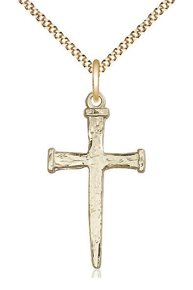 Nail Cross Medal - FN0085-Jewelry-Bliss Mfg-Gold Filled-Michigan Church Supply
