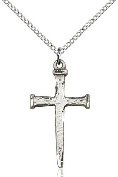 Nail Cross Medal - FN0085-Jewelry-Bliss Mfg-Sterling Silver-Michigan Church Supply