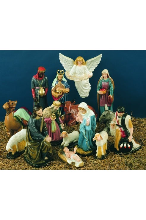 Nativity Scene (Full Set) WJSA3600C-Inspirational Gifts-Space Age Plastics-Colored-Michigan Church Supply