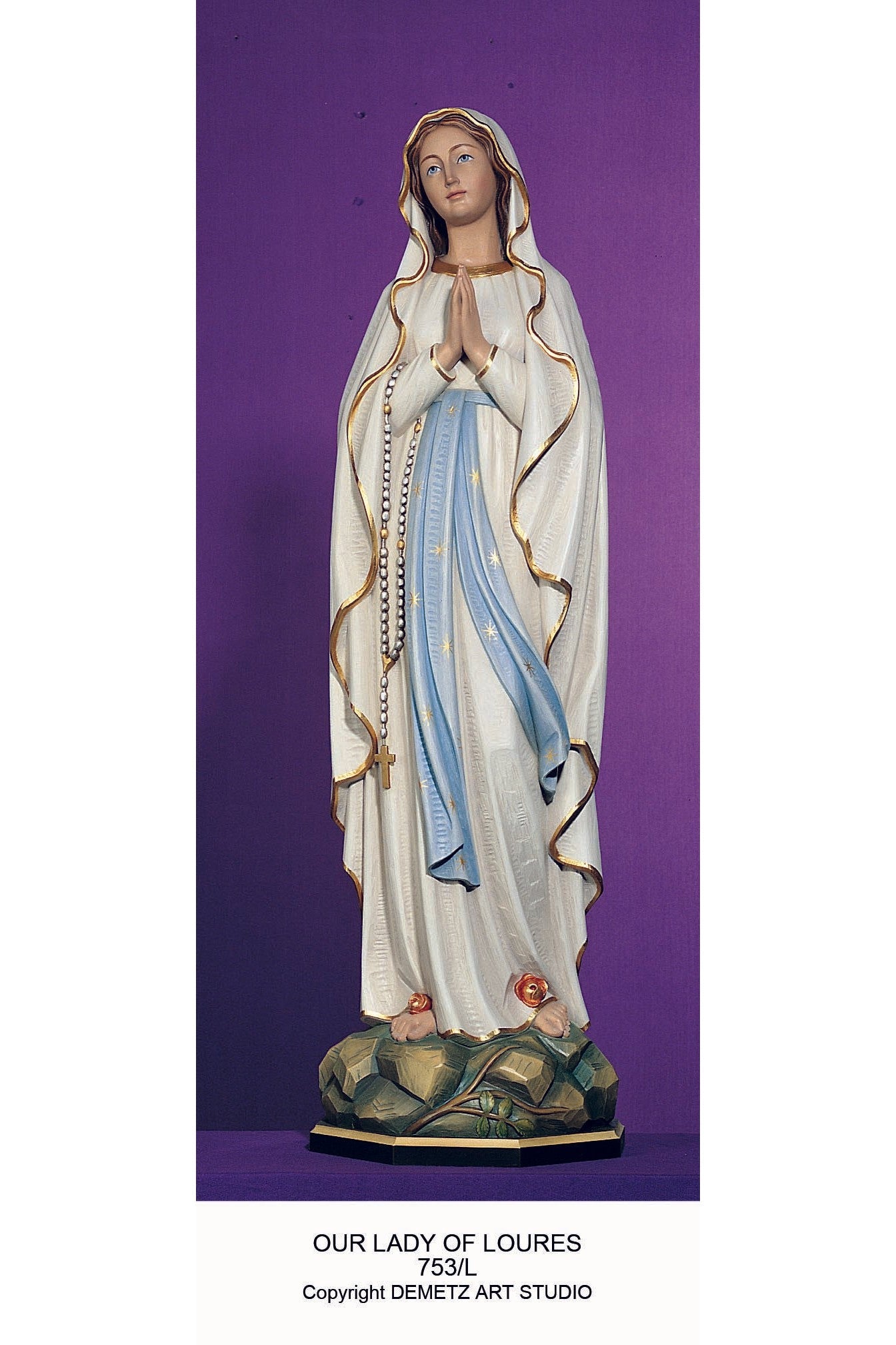 Our Lady of Lourdes - HD753L-Church Life-Demetz-Fiberglass 24"-Michigan Church Supply