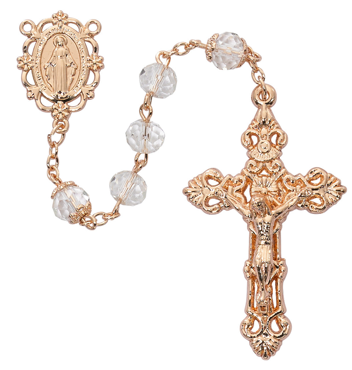 Rose gold Rosary-UZP384F