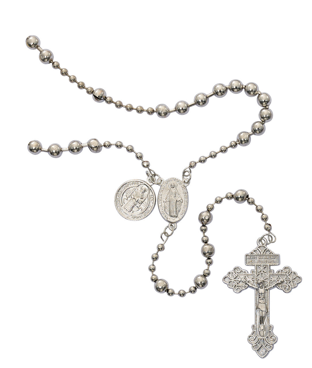 Silver Battle Rosary-UZP415