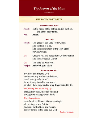 Pew Card for Mass 2nd Edition - OWPCMP2P