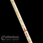 Paschal Candle - Ornamented-Church Life-Cathedral Candle-1-1/2" x 34" - GG80102001-Michigan Church Supply