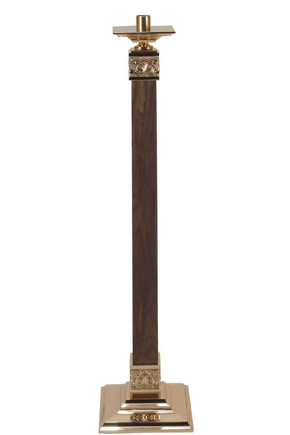 Paschal Candlesticks - QF90FC35-Church Life-Empire Bronze-Walnut - Fixed-Michigan Church Supply