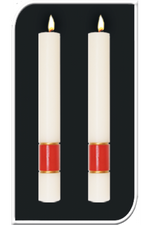 Paschal Side Candles - Burgundy Gloria Sold As Pair-Church Life-Dadant-1-1/2" x 12"-Michigan Church Supply