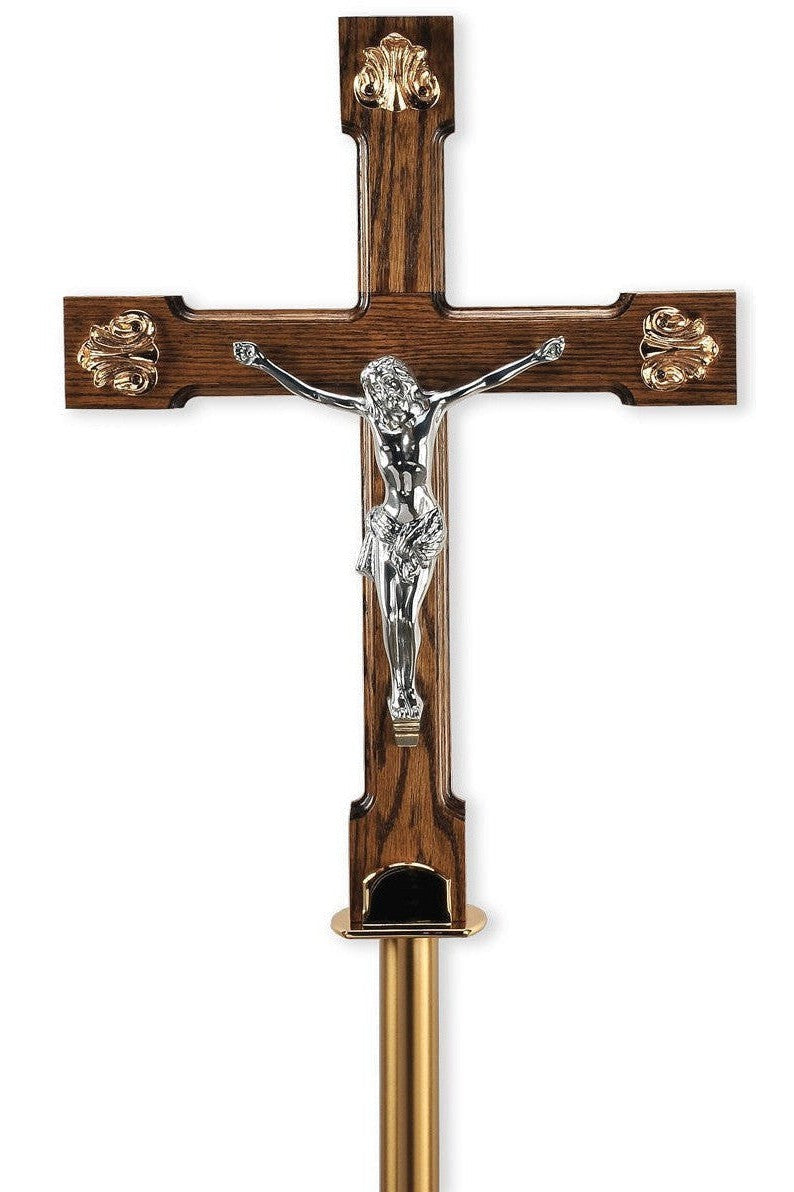 Processional Cross - QF11PC45-Church Life-Empire Bronze-High Polish-Michigan Church Supply