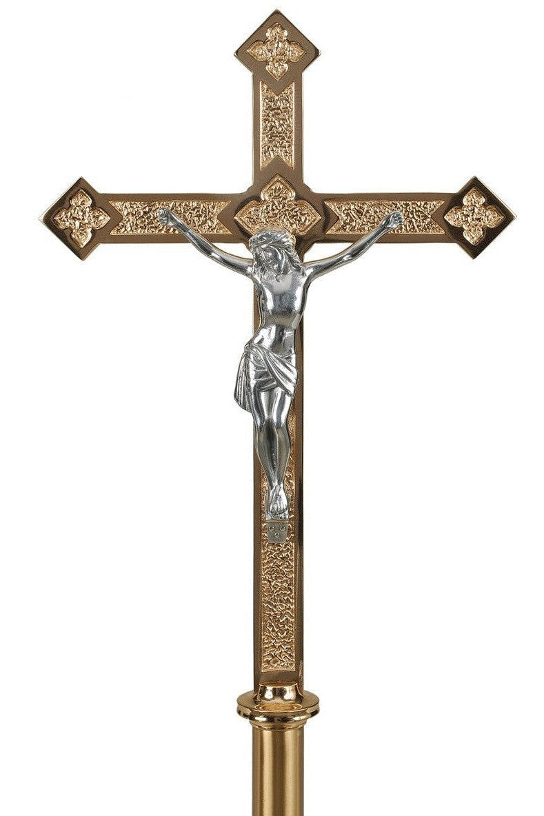 Processional Cross - QF26PC14-Church Life-Empire Bronze-High Polish-Michigan Church Supply