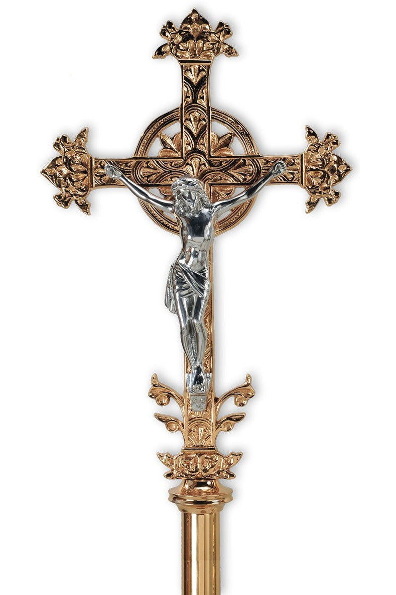 Processional Cross - QF30PC18-Church Life-Empire Bronze-High Polish-Michigan Church Supply