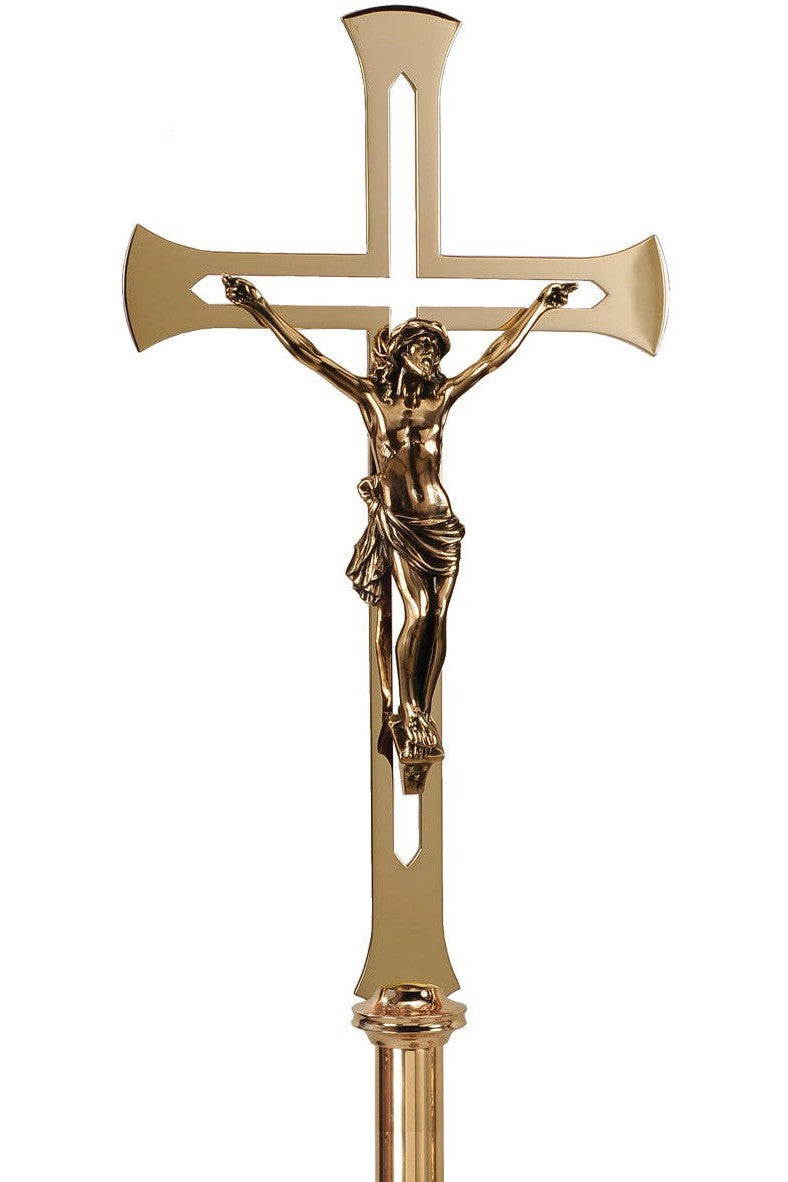 Processional Cross - QF30PC59-Church Life-Empire Bronze-High Polish-Michigan Church Supply