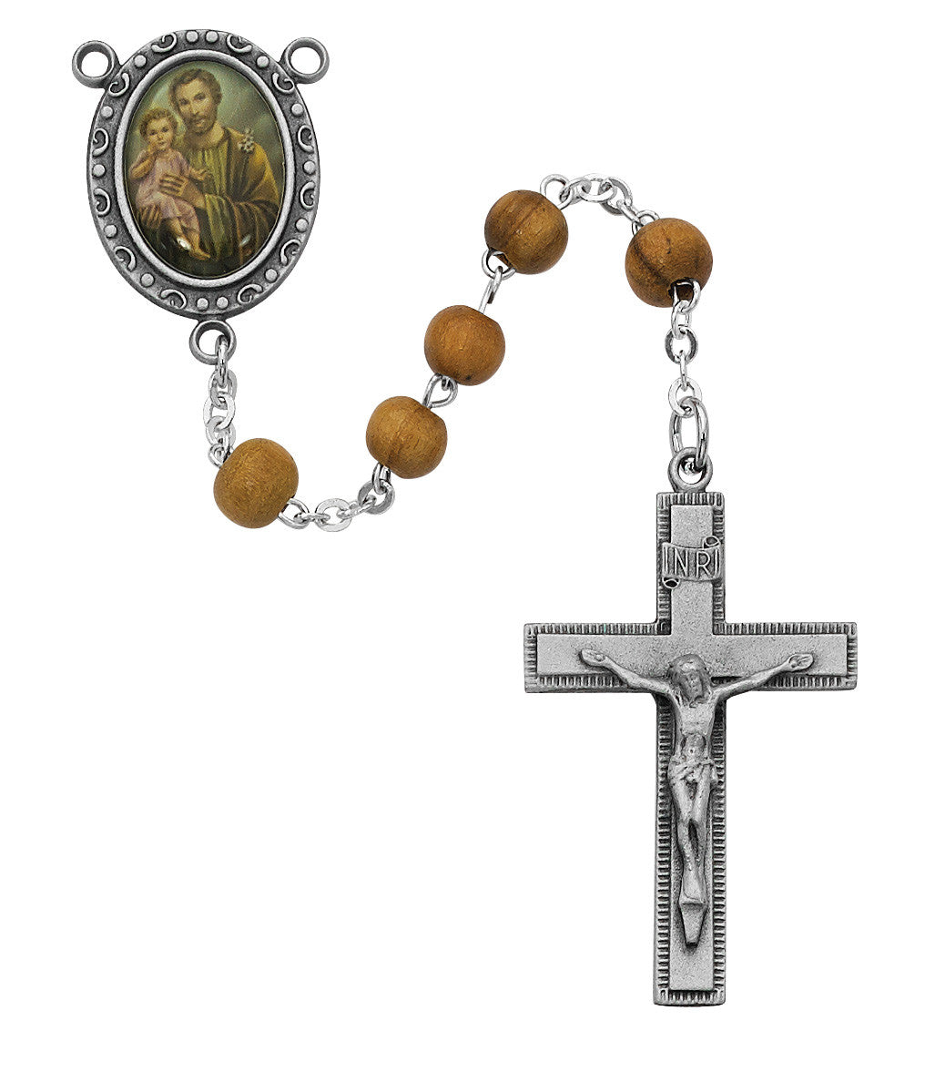 St Joseph Olive Wood Rosary - UZR199DF
