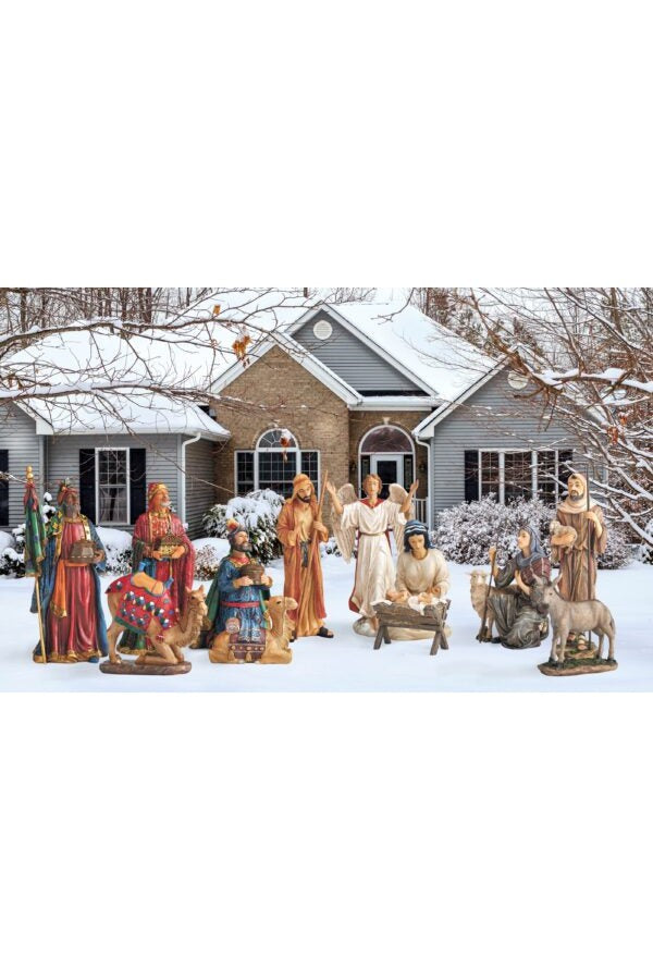 Real Life Outdoor Nativity-Inspirational Gifts-Three Kings Gifts-Full 12 pc Set-Michigan Church Supply