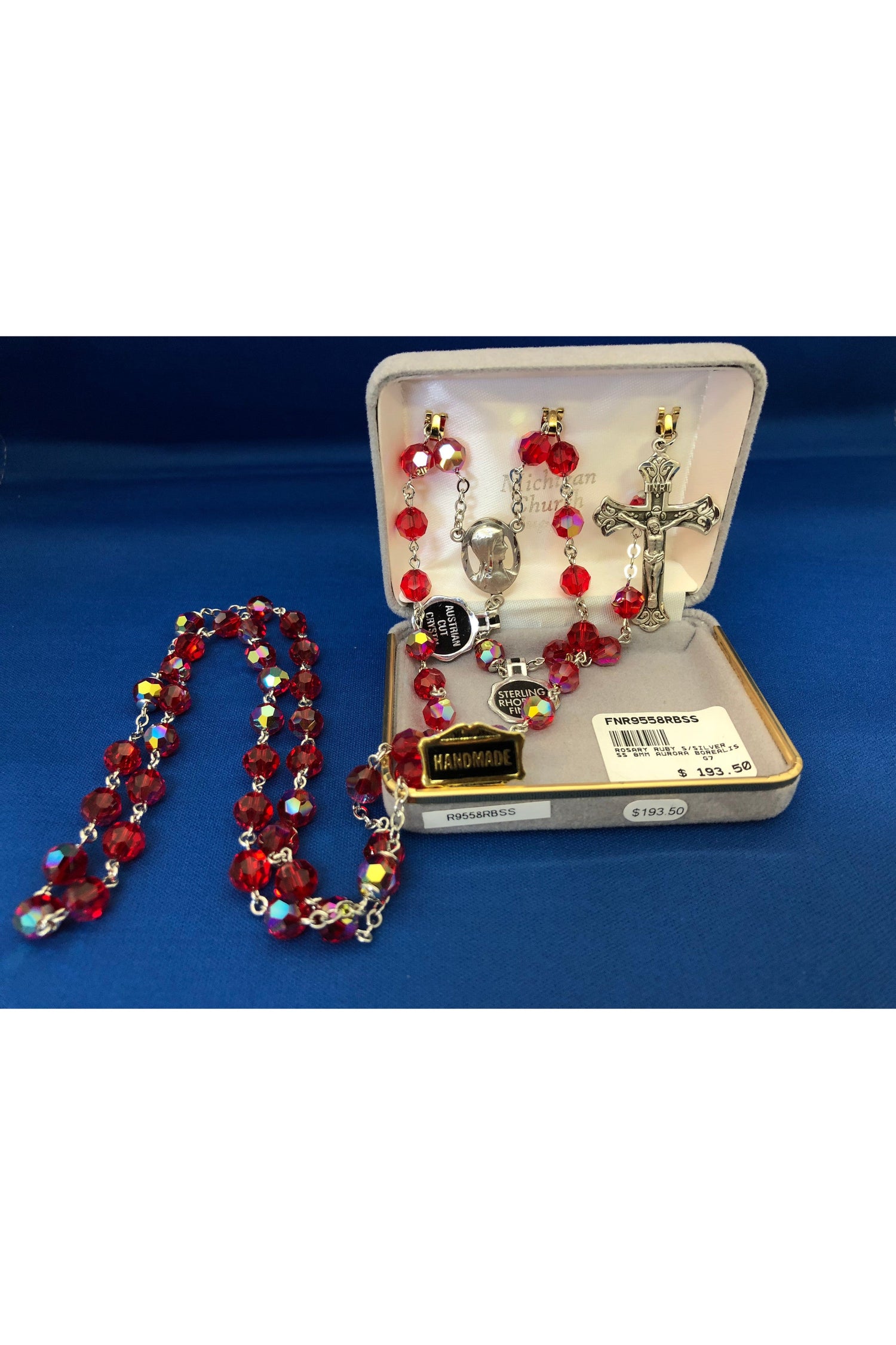 Ruby Rosary-FNR9558RBSS-Inspirational Gifts-Bliss Mfg-Michigan Church Supply